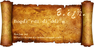 Bogárdi Ádám névjegykártya